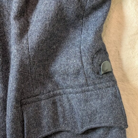 WWII 40s VTG Swiss Army Blue Wool Field Jacket Medium Pockets Militaria Heavy - Picture 9 of 10